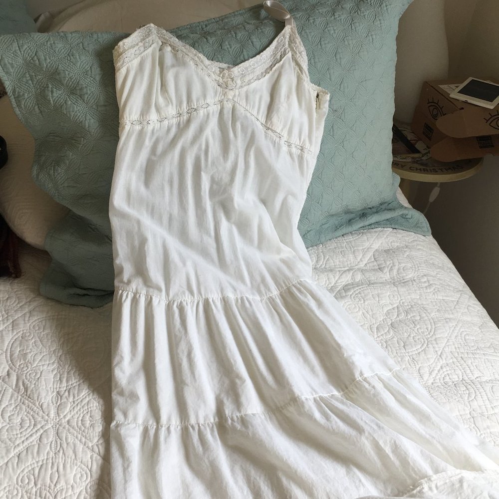 White Peasant Maxi-Dress- Made in Italy